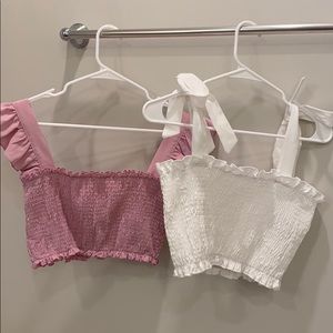 TWO SCRUNCH CROP TOPS